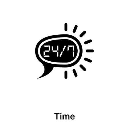 Time icon vector isolated on white background,  concept of Time sign on transparent background, filled black symbolのイラスト素材