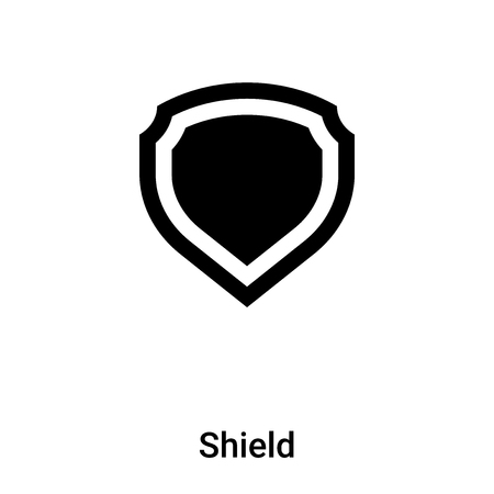 Shield icon vector isolated on white background,  concept of Shield sign on transparent background, filled black symbolのイラスト素材