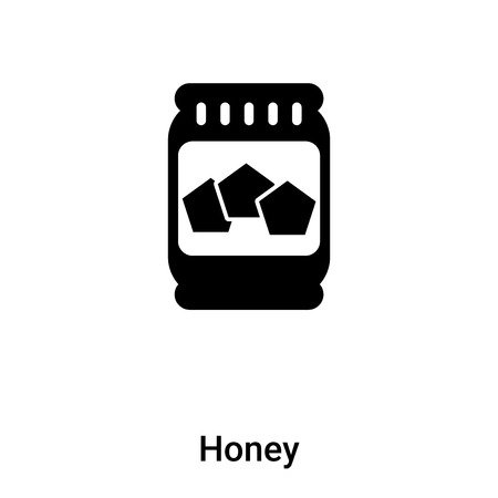 Honey icon vector isolated on white background, concept of Honey sign on transparent background, filled black symbolのイラスト素材