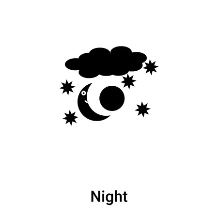Night icon vector isolated on white background,  concept of Night sign on transparent background, filled black symbolのイラスト素材