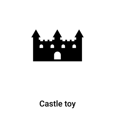 Castle toy icon vector isolated on white background,  concept of Castle toy sign on transparent background, filled black symbolのイラスト素材