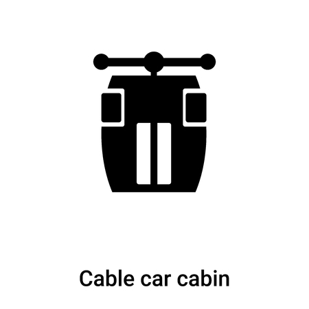 Cable car cabin icon vector isolated on white background,  concept of Cable car cabin sign on transparent background, filled black symbolのイラスト素材