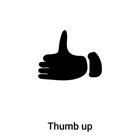 Thumb up icon vector isolated on white background,  concept of Thumb up sign on transparent background, filled black symbolのイラスト素材