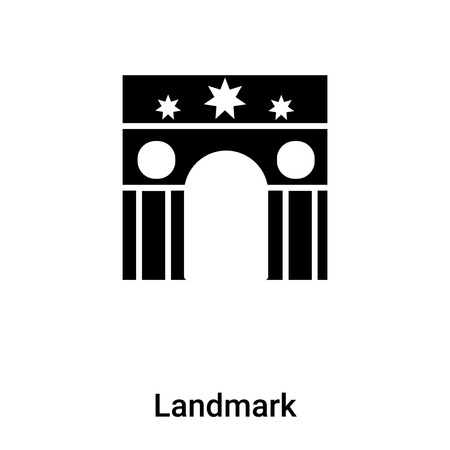 Landmark icon vector isolated on white background, concept of Landmark sign on transparent background, filled black symbolのイラスト素材