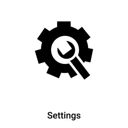 Settings icon vector isolated on white background,  concept of Settings sign on transparent background, filled black symbolのイラスト素材
