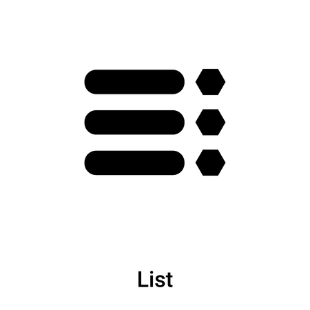 List icon vector isolated on white background, concept of List sign on transparent background, filled black symbolのイラスト素材