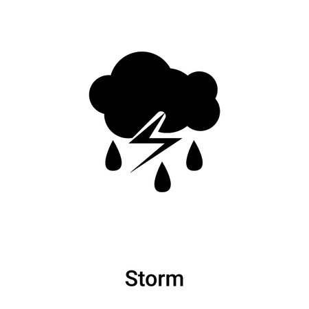 Storm icon vector isolated on white background, concept of Storm sign on transparent background, filled black symbolのイラスト素材