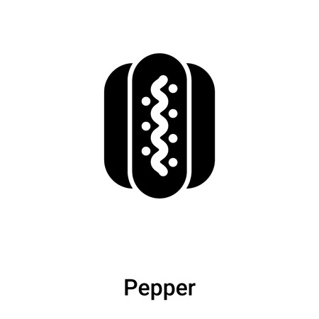 Pepper icon vector isolated on white background,  concept of Pepper sign on transparent background, filled black symbolのイラスト素材