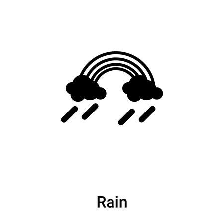 Rain icon vector isolated on white background, concept of Rain sign on transparent background, filled black symbolのイラスト素材