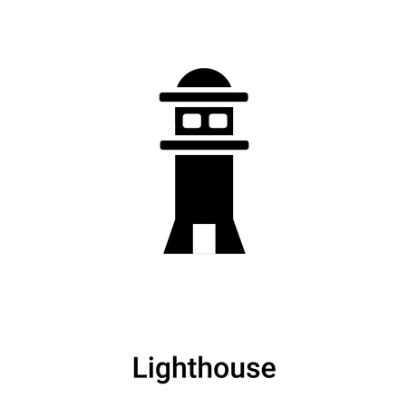 Lighthouse icon vector isolated on white background,  concept of Lighthouse sign on transparent background, filled black symbolのイラスト素材