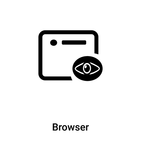 Browser icon vector isolated on white background, concept of Browser sign on transparent background, filled black symbolのイラスト素材