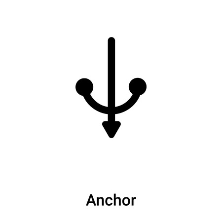 Anchor icon vector isolated on white background,  concept of Anchor sign on transparent background, filled black symbolのイラスト素材