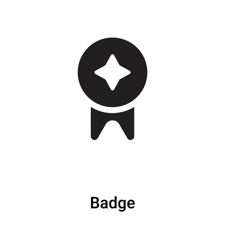 Badge icon vector isolated on white background,  concept of Badge sign on transparent background, filled black symbolのイラスト素材