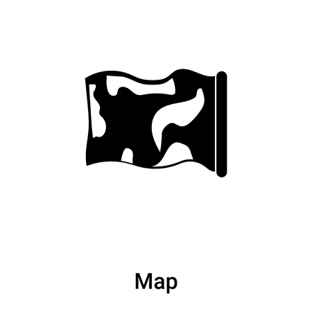 Map icon vector isolated on white background,  concept of Map sign on transparent background, filled black symbolのイラスト素材