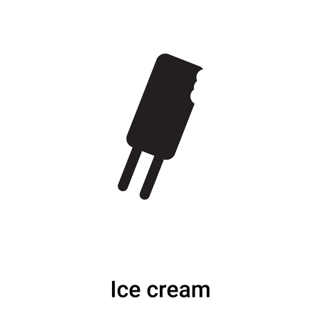 Ice cream icon vector isolated on white background,  concept of Ice cream sign on transparent background, filled black symbolのイラスト素材
