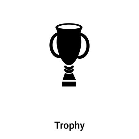 Trophy icon vector isolated on white background, concept of Trophy sign on transparent background, filled black symbolのイラスト素材