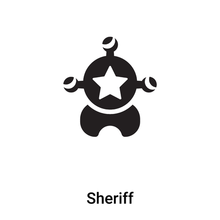 Sheriff icon vector isolated on white background,  concept of Sheriff sign on transparent background, filled black symbolのイラスト素材