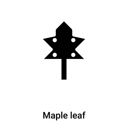 Maple leaf icon vector isolated on white background,  concept of Maple leaf sign on transparent background, filled black symbolのイラスト素材