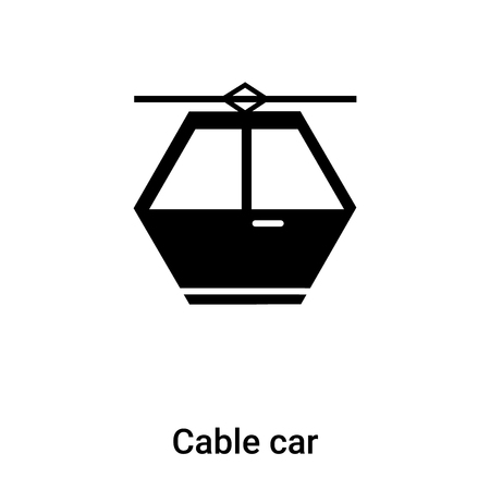 Cable car icon vector isolated on white background,  concept of Cable car sign on transparent background, filled black symbolのイラスト素材