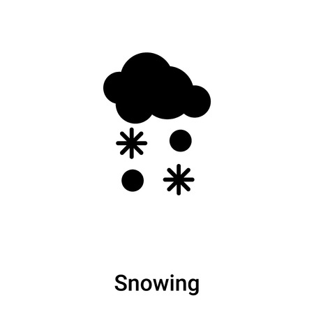 Snowing icon vector isolated on white background,  concept of Snowing sign on transparent background, filled black symbolのイラスト素材