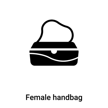 Female handbag iconÂ  vector isolated on white background,  concept of Female handbagÂ  sign on transparent background, filled black symbolのイラスト素材