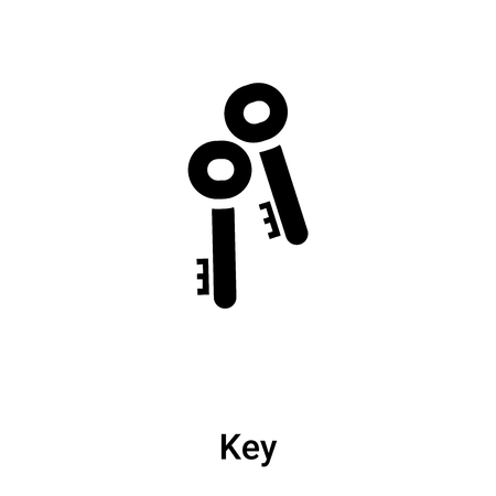 Key icon vector isolated on white background,  concept of Key sign on transparent background, filled black symbolのイラスト素材