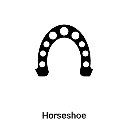Horseshoe icon vector isolated on white background,  concept of Horseshoe sign on transparent background, filled black symbolのイラスト素材