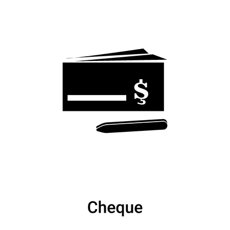 Cheque icon vector isolated on white background,  concept of Cheque sign on transparent background, filled black symbolのイラスト素材