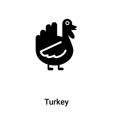 Turkey icon vector isolated on white background, logo concept of Turkey sign on transparent background, filled black symbolのイラスト素材