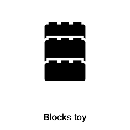 Blocks toy icon vector isolated on white background, concept of Blocks toy sign on transparent background, filled black symbolのイラスト素材