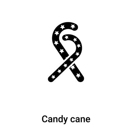 Candy cane icon vector isolated on white background,  concept of Candy cane sign on transparent background, filled black symbolのイラスト素材