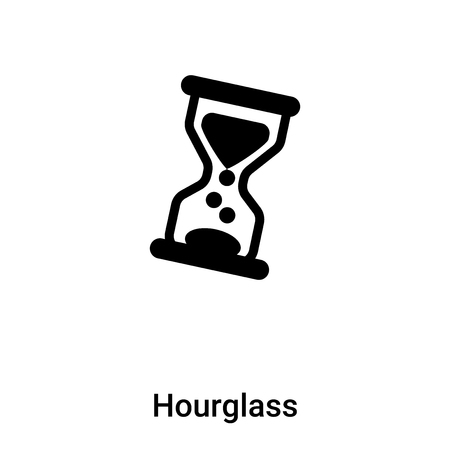 Hourglass icon vector isolated on white background,  concept of Hourglass sign on transparent background, filled black symbolのイラスト素材