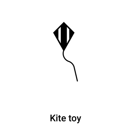 Kite toy icon vector isolated on white background,  concept of Kite toy sign on transparent background, filled black symbolのイラスト素材