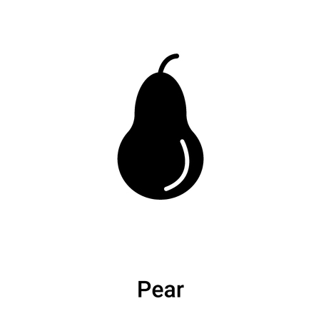 Pear icon vector isolated on white background,  concept of Pear sign on transparent background, filled black symbolのイラスト素材