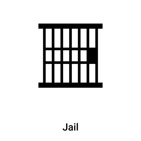 Jail icon vector isolated on white background,  concept of Jail sign on transparent background, filled black symbolのイラスト素材