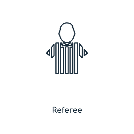 Referee concept line icon. Linear Referee concept outline symbol design. This simple element illustration can be used for web and mobile UI/UX.のイラスト素材