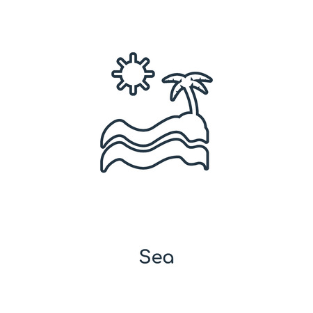Sea concept line icon. Linear Sea concept outline symbol design. This simple element illustration can be used for web and mobile UI/UX.のイラスト素材
