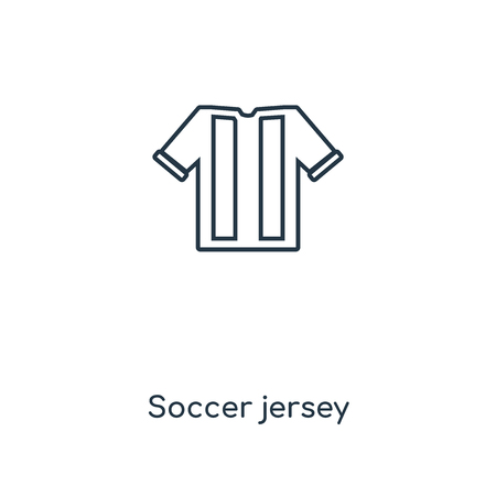 Soccer jersey concept line icon. Linear Soccer jersey concept outline symbol design. This simple element illustration can be used for web and mobile UI/UX.のイラスト素材
