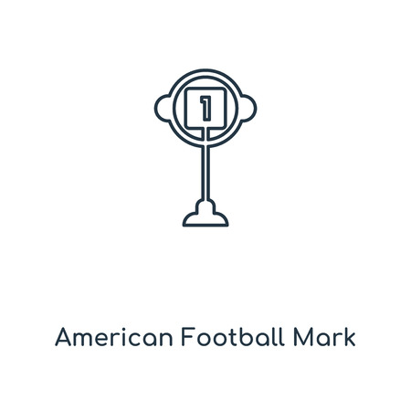 American Football Mark concept line icon. Linear American Football Mark concept outline symbol design. This simple element illustration can be used for web and mobile UI/UX.のイラスト素材