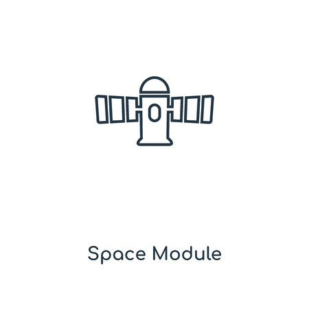 Module Outline Symbol Space Module concept line icon. Linear Space Module concept outline ...
