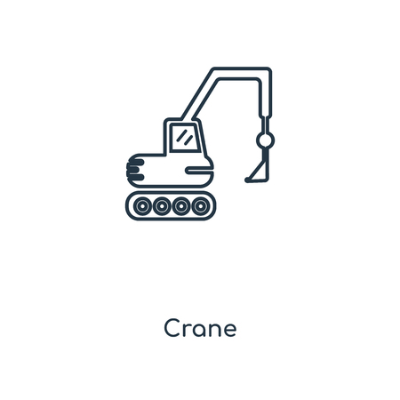 Crane concept line icon. Linear Crane concept outline symbol design. This simple element illustration can be used for web and mobile UI/UX.のイラスト素材