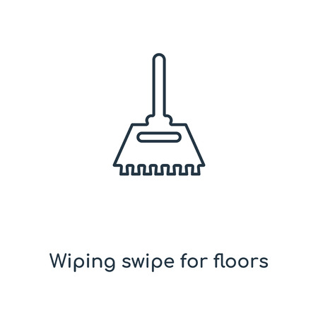Wiping swipe for floors concept line icon. Linear Wiping swipe for floors concept outline symbol design. This simple element illustration can be used for web and mobile UI/UX.のイラスト素材