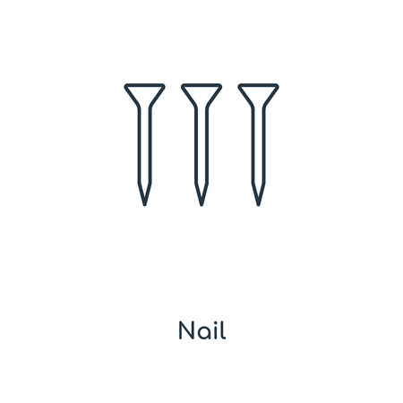 Nail concept line icon. Linear Nail concept outline symbol design. This simple element illustration can be used for web and mobile UI/UX.のイラスト素材