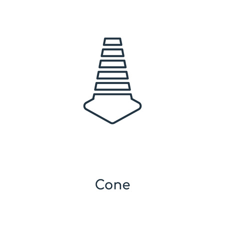 Cone concept line icon. Linear Cone concept outline symbol design. This simple element illustration can be used for web and mobile UI/UX.のイラスト素材