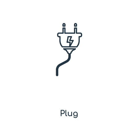 Plug concept line icon. Linear Plug concept outline symbol design. This simple element illustration...