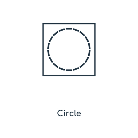 Circle concept line icon. Linear Circle concept outline symbol design. This simple element illustration can be used for web and mobile UI/UX.のイラスト素材