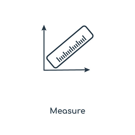 Measure concept line icon. Linear Measure concept outline symbol design. This simple element illustration can be used for web and mobile UI/UX.のイラスト素材