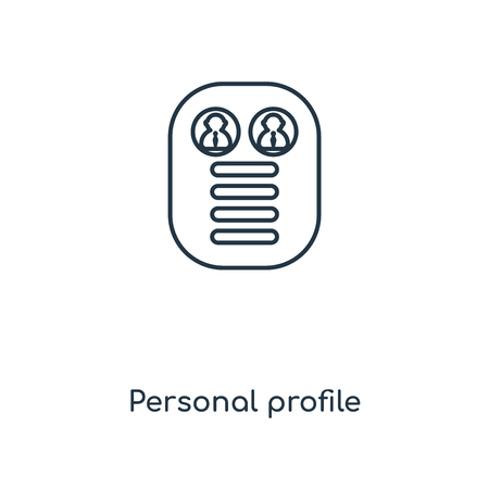Personal profile concept line icon. Linear Personal profile concept outline symbol design. This simple element illustration can be used for web and mobile UI/UX.のイラスト素材