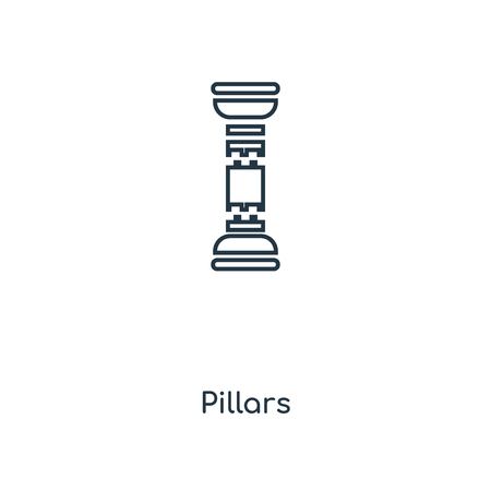Pillars concept line icon. Linear Pillars concept outline symbol design. This simple element illustration can be used for web and mobile UI/UX.のイラスト素材