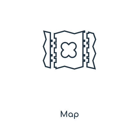 Map concept line icon. Linear Map concept outline symbol design. This simple element illustration can be used for web and mobile UI/UX.のイラスト素材